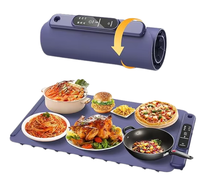 Foldable Electric Food Warmer Mat Silicone Food Warming Heater For Coffee Food Plate Warming Tray Dining Table Fast Heating Mat