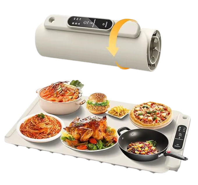 Foldable Electric Food Warmer Mat Silicone Food Warming Heater For Coffee Food Plate Warming Tray Dining Table Fast Heating Mat