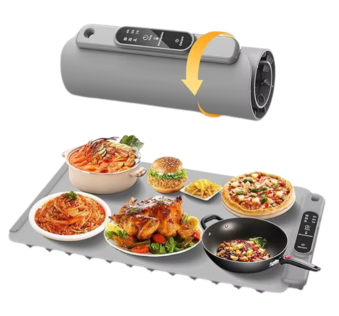 Foldable Electric Food Warmer Mat Silicone Food Warming Heater For Coffee Food Plate Warming Tray Dining Table Fast Heating Mat