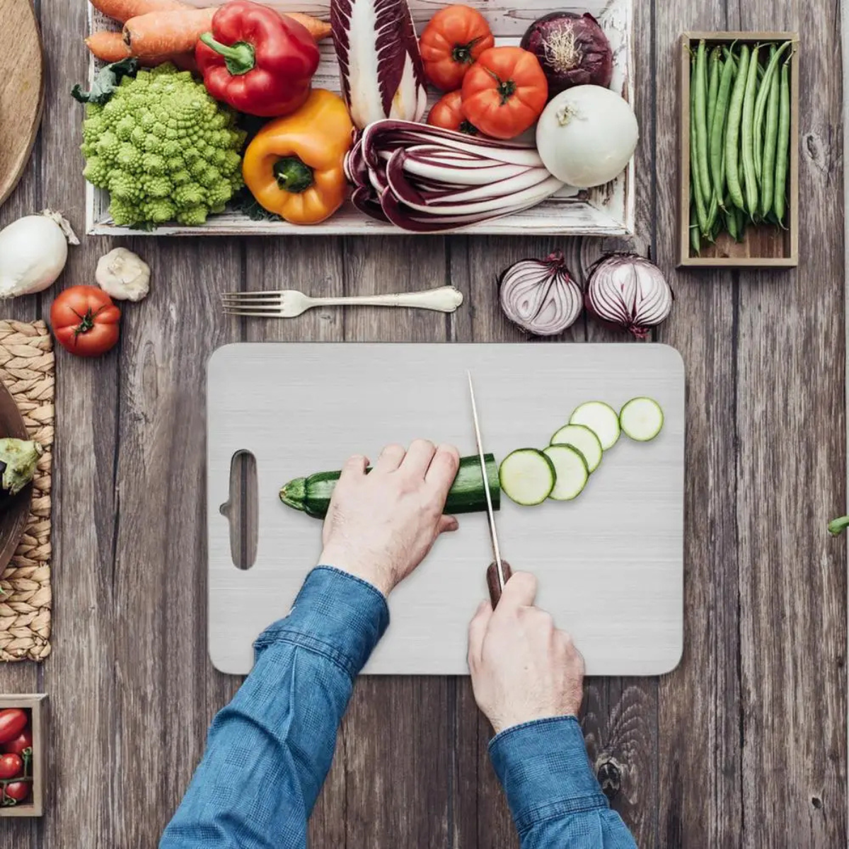 Titanium Cutting Board – Double-Sided, Food-Grade, Anti-Rust Surface