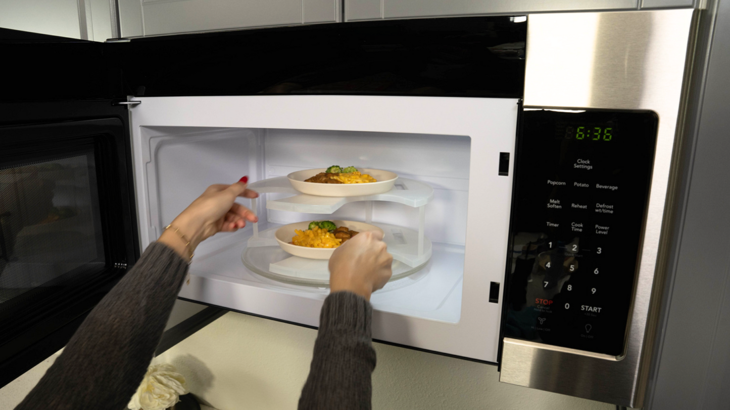 12-inch DoubleWave™ - Your Ultimate Microwave Plate Stacker & Food Display Stand