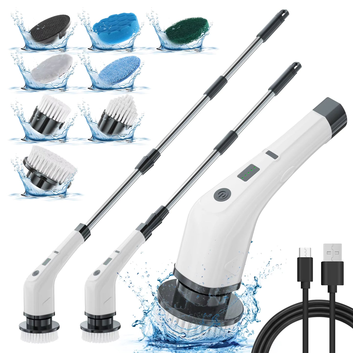 Electric Spin Scrubber 8-in-1 Model – Rechargeable Cleaning Brush