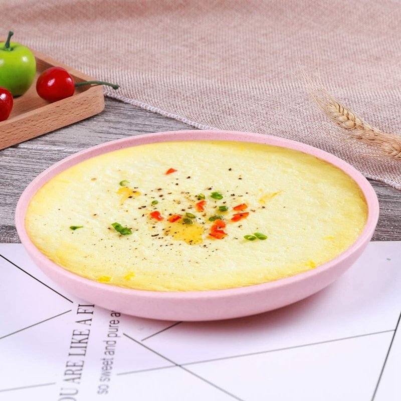 11-Inch, 4-Piece Unique Microwaveable Dinner Plates - Dishwasher & Microwave Safe - Easy To Clean - BPA-Free