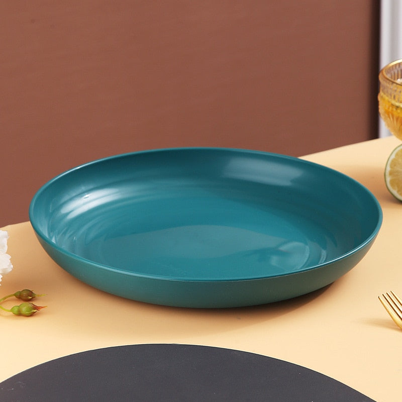 11-Inch, 4-Piece Unique Microwaveable Dinner Plates - Dishwasher & Microwave Safe - Easy To Clean - BPA-Free