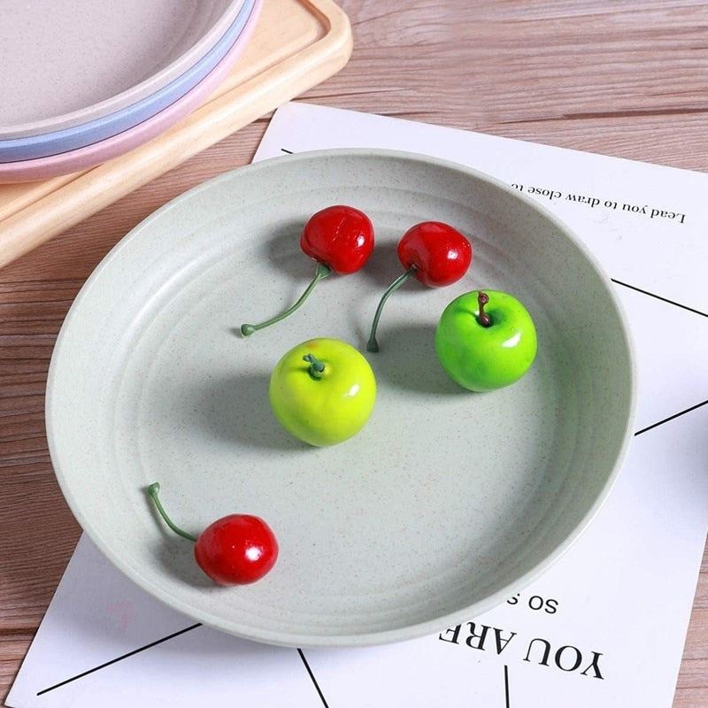 11-Inch, 4-Piece Unique Microwaveable Dinner Plates - Dishwasher & Microwave Safe - Easy To Clean - BPA-Free