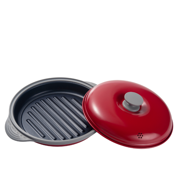 Microhearth Microwave Non Stick Grill Pan Red