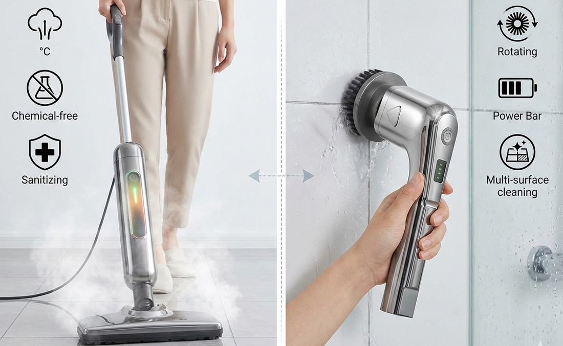 Steam Cleaner vs Spin Scrubber
