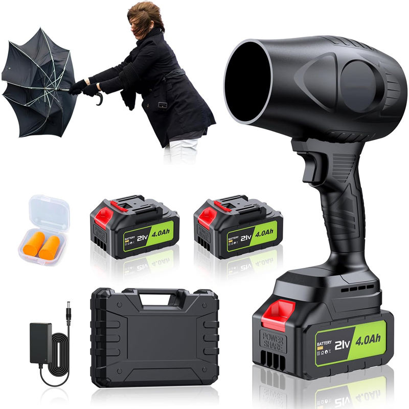 DoubleWave Cordless Blower Gun: 21V High-Velocity Battery Leaf Blower & Air Cannon