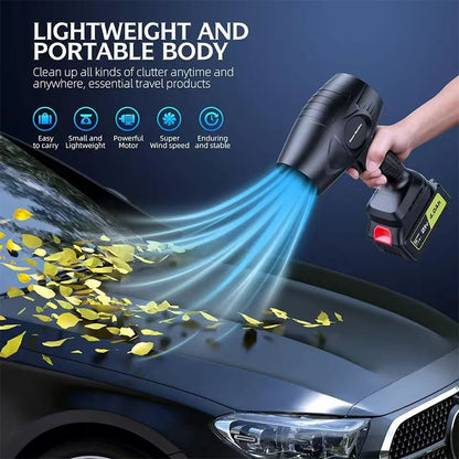 DoubleWave Cordless Blower Gun: 21V High-Velocity Battery Leaf Blower & Air Cannon