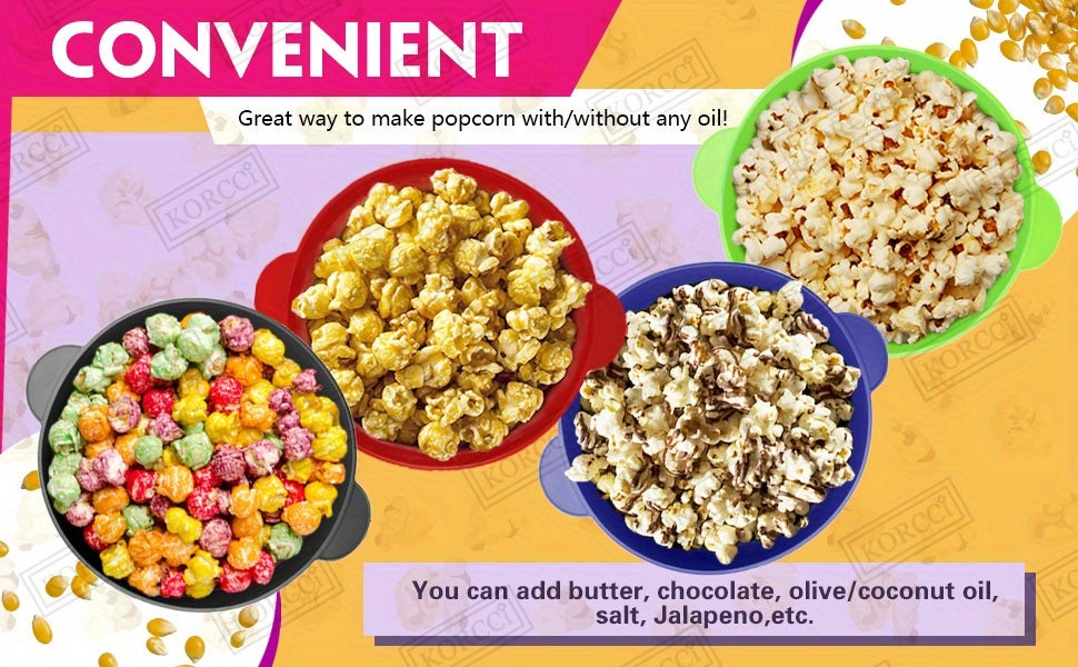 Collapsible Silicone Microwave Popcorn Popper - Quick and Easy Way to Make Delicious Popcorn