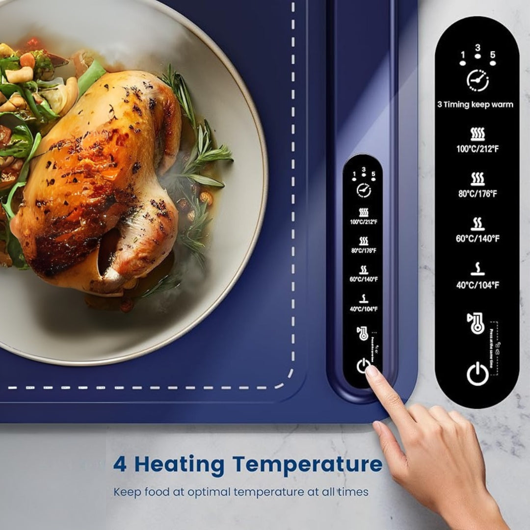 Foldable Electric Food Warmer Mat Silicone Food Warming Heater For Coffee Food Plate Warming Tray Dining Table Fast Heating Mat