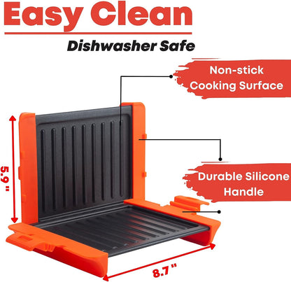 Microwave Sandwich Grill Press | Aluminum, Coated & Non Stick | Fry Eggs, Grill Cheese, and Toast Sandwiches | Dishwasher-Safe & BPA-free