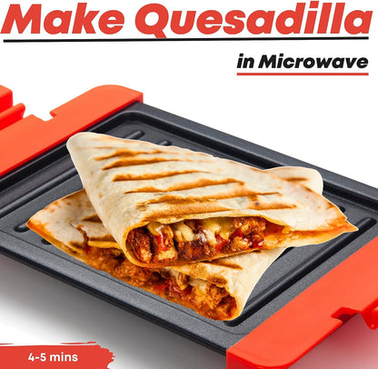 Microwave Sandwich Grill Press | Aluminum, Coated & Non Stick | Fry Eggs, Grill Cheese, and Toast Sandwiches | Dishwasher-Safe & BPA-free