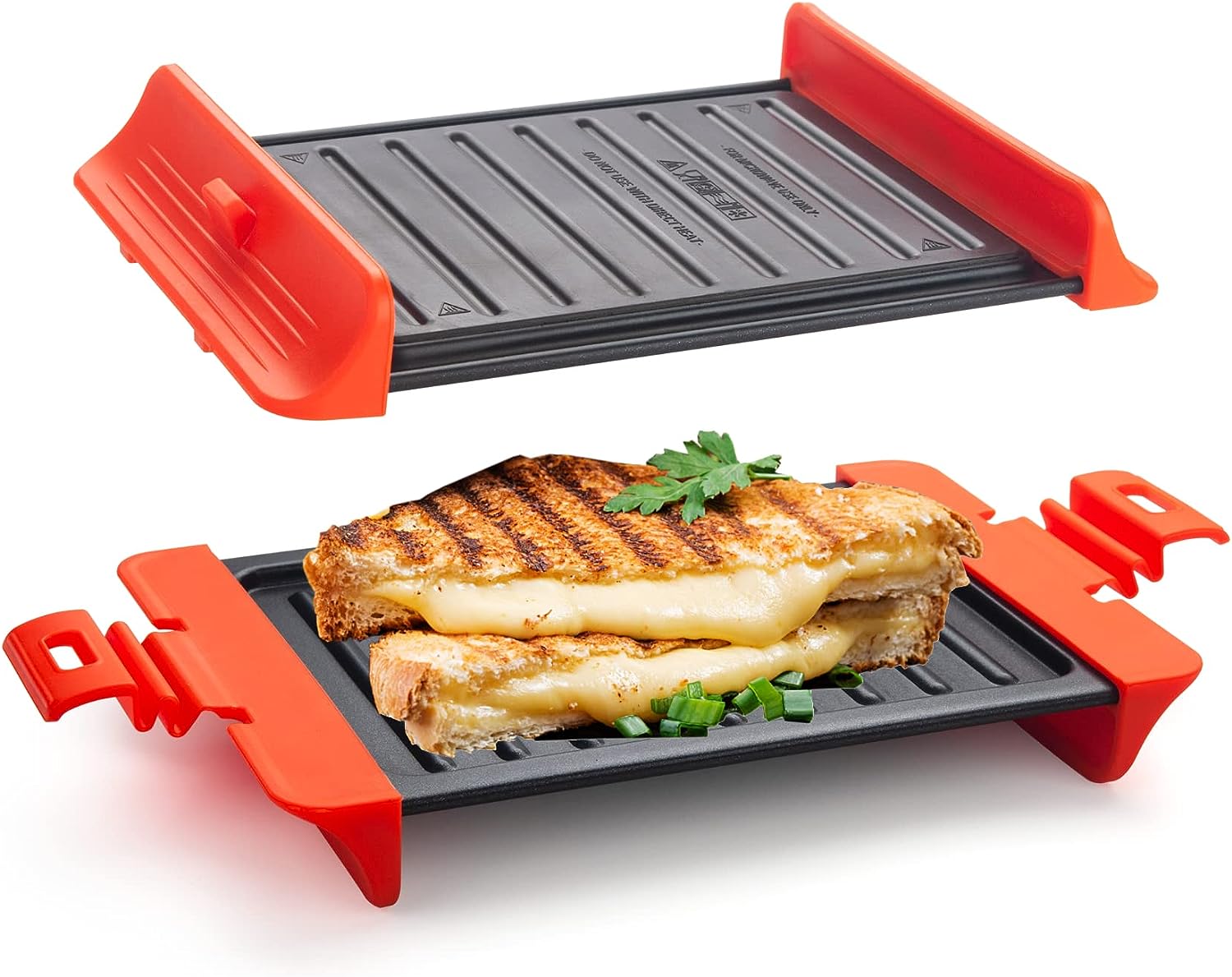 Microwave Panini Press | Microwave Grill Cheese Maker | Microwave Crisper Toaster Cookware | Cooking Fast and Dishwasher Safe