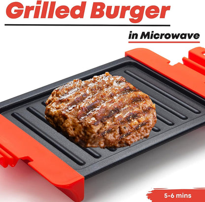 Microwave Sandwich Grill Press | Aluminum, Coated & Non Stick | Fry Eggs, Grill Cheese, and Toast Sandwiches | Dishwasher-Safe & BPA-free