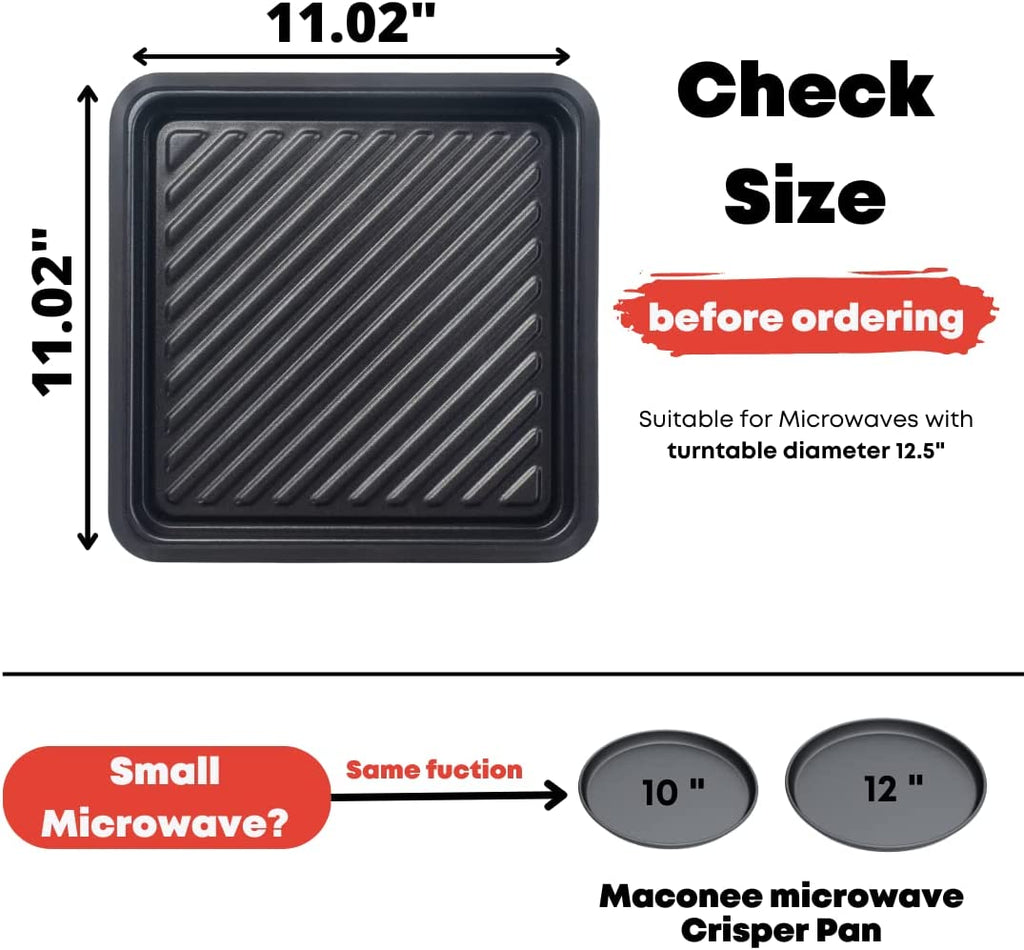 12-Inch Universal Microwave Crisper Pan and Microwave Cookware Browning Tray