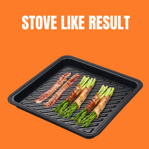 Non-Plastic Microwave Bacon Browning Tray, Grill, and Crisper Pan - Large, Crispy, and Safe Cooking Plate for Easy Bacon Preparation