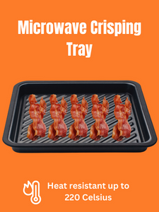 Non-Plastic Microwave Bacon Browning Tray, Grill, and Crisper Pan - Large, Crispy, and Safe Cooking Plate for Easy Bacon Preparation