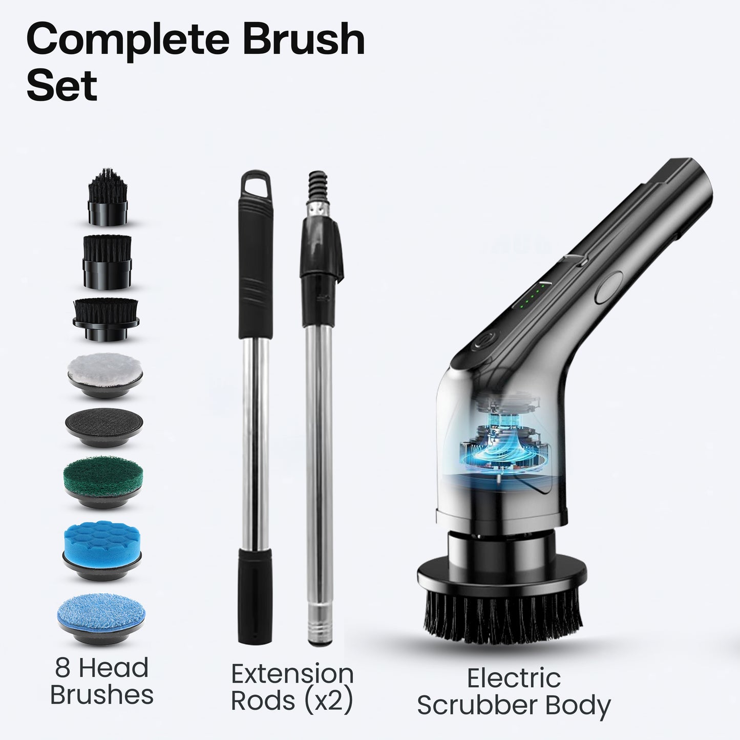 Electric Spin Scrubber 8-in-1 Model – Rechargeable Cleaning Brush
