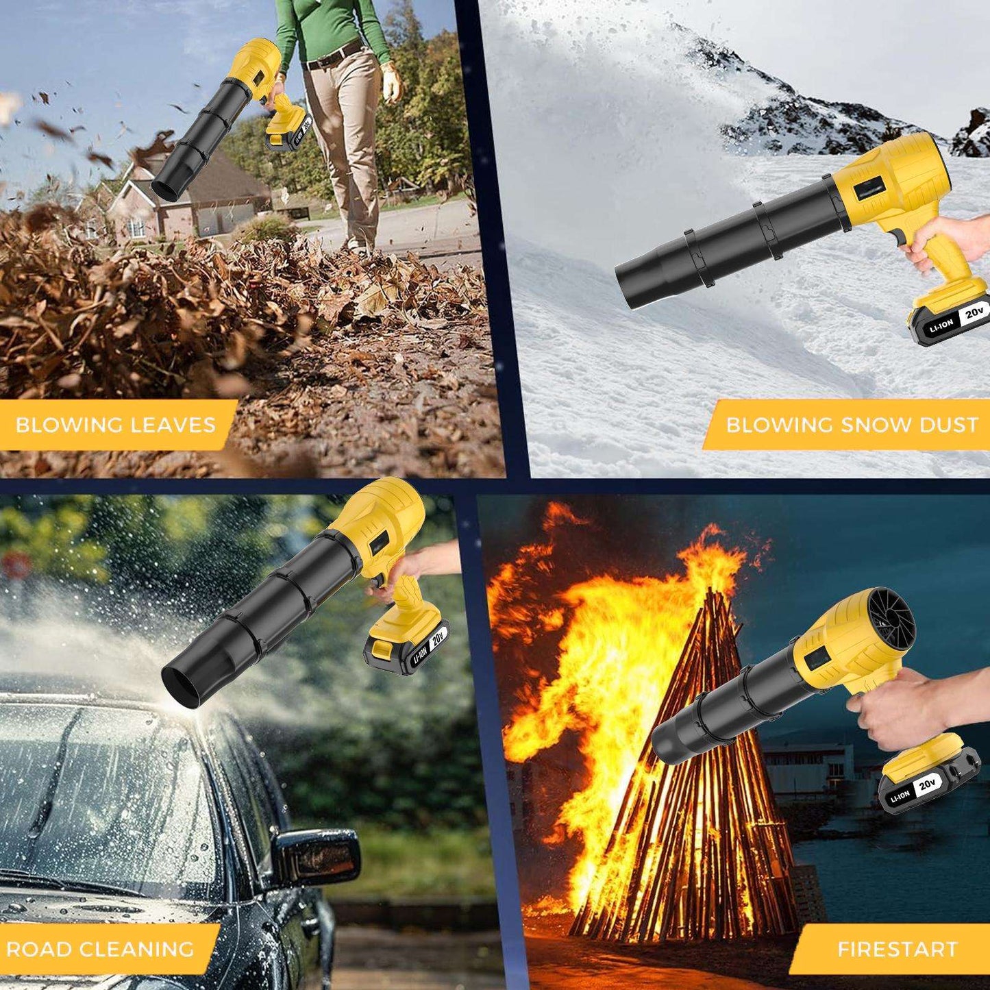 Cordless Blower Gun: 21V High-Velocity Battery Leaf Blower & Air Cannon