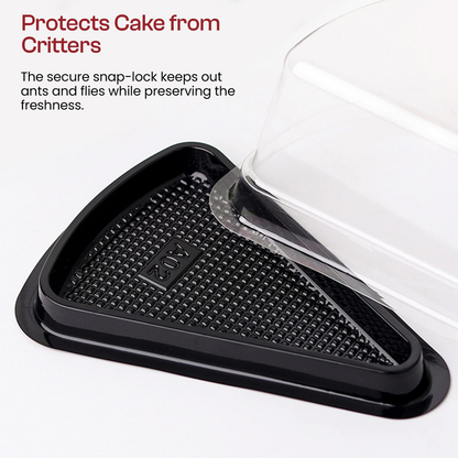 50 Pcs Clear Plastic Cake Slice Containers | Disposable Cheesecake Boxes with Lids | Single Slice Dessert Containers for Cheesecake, Pie, Tres Leches, Flan