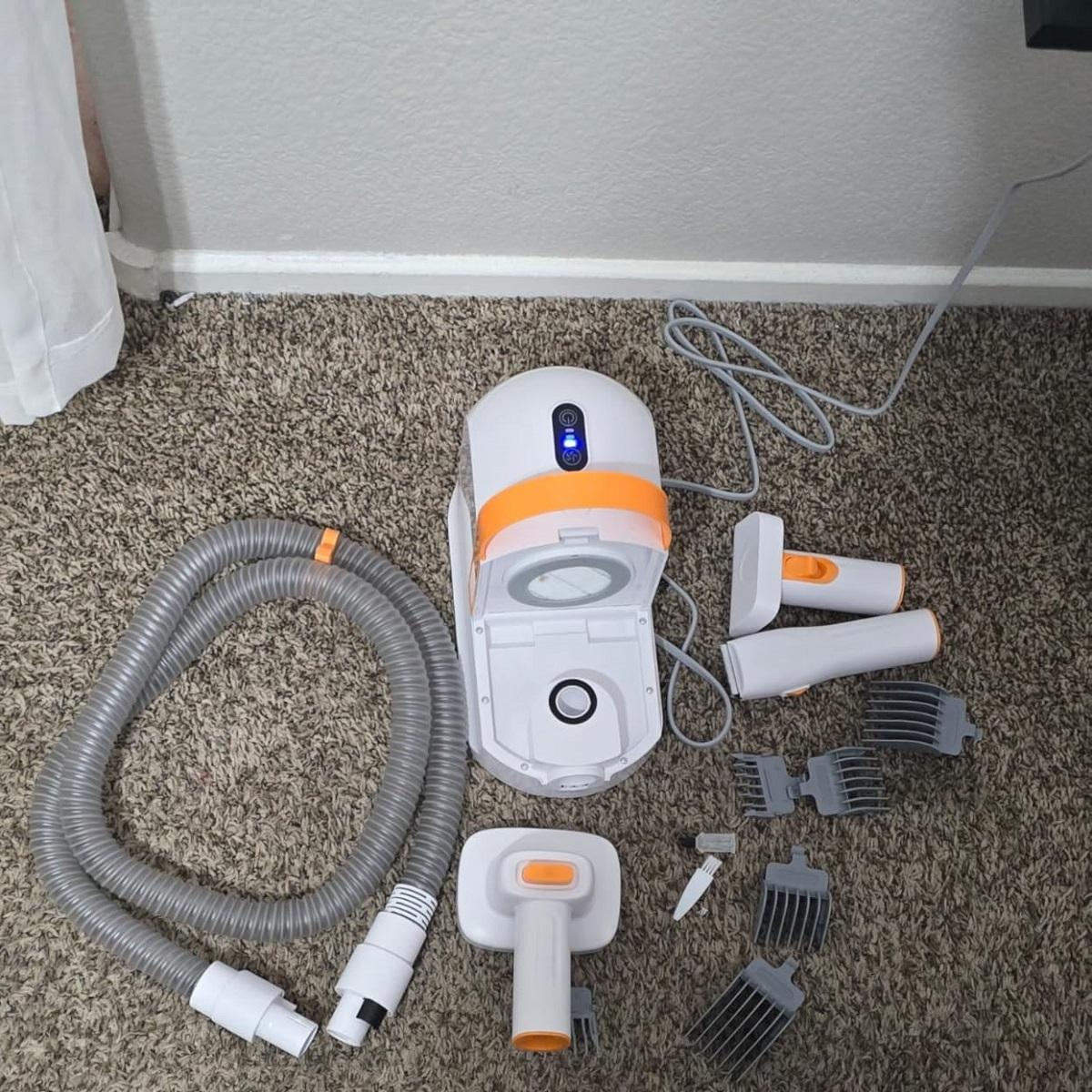 Professional Pet Grooming Vacuum Kit | Clippers + Combs + Brush Grooming Set