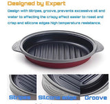 Microwave Grill Pan for Cooking, Baking, Nonstick Stir Fry Griddle Pan with Lid