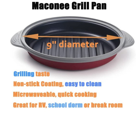  MACONEE Microwave Frying Pan Skillet, Grill & Crisper Pan with  Lid Allows You to Fry, Sizzle, and Brown Foods in the Microwave, Micro  Cookware for Grilling, Reheating, and Cooking a Variety
