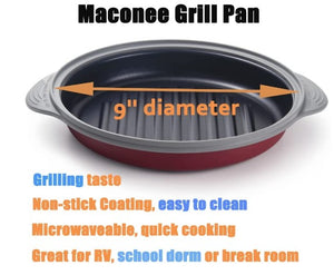 Microwave Grill Pan for Cooking, Baking, Nonstick Stir Fry Griddle Pan with Lid