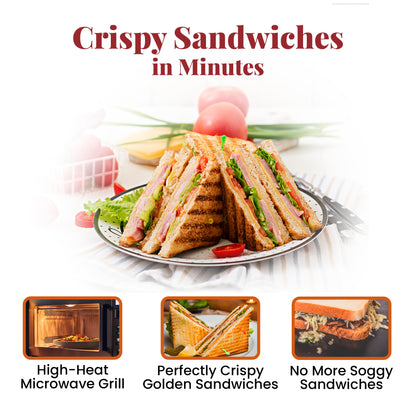 Microwave Toastie Maker & Grilled Cheese Sandwich Maker | Mini Sandwich Grill for Quick Snacks