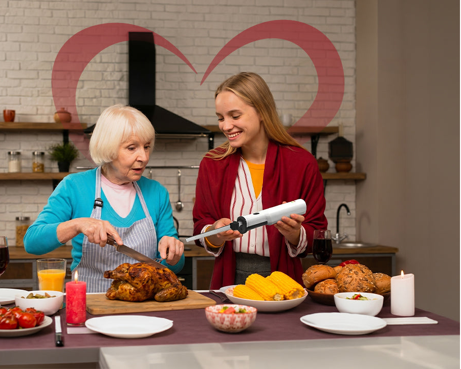 Happy mother and daughter in kitchen