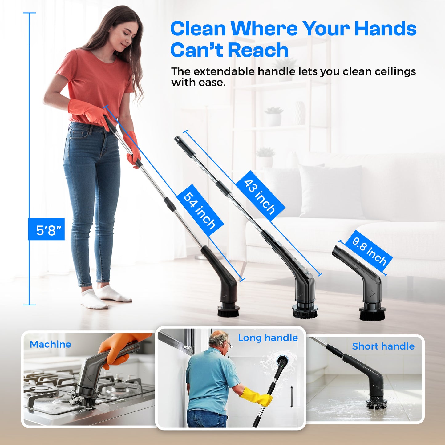 Electric Spin Scrubber 8-in-1 Model – Rechargeable Cleaning Brush