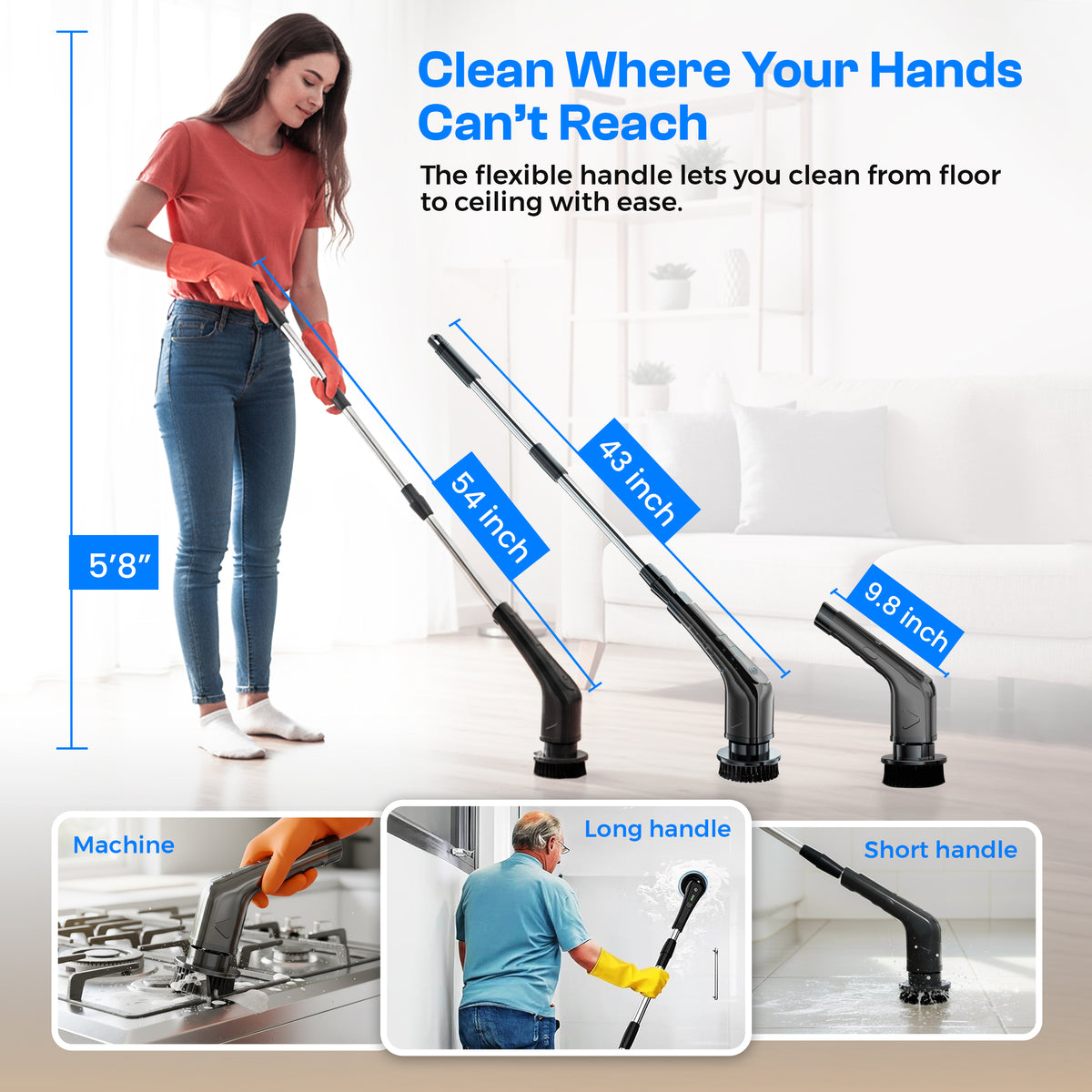 Electric Spin Scrubber 8-in-1 Model – Rechargeable Cleaning Brush