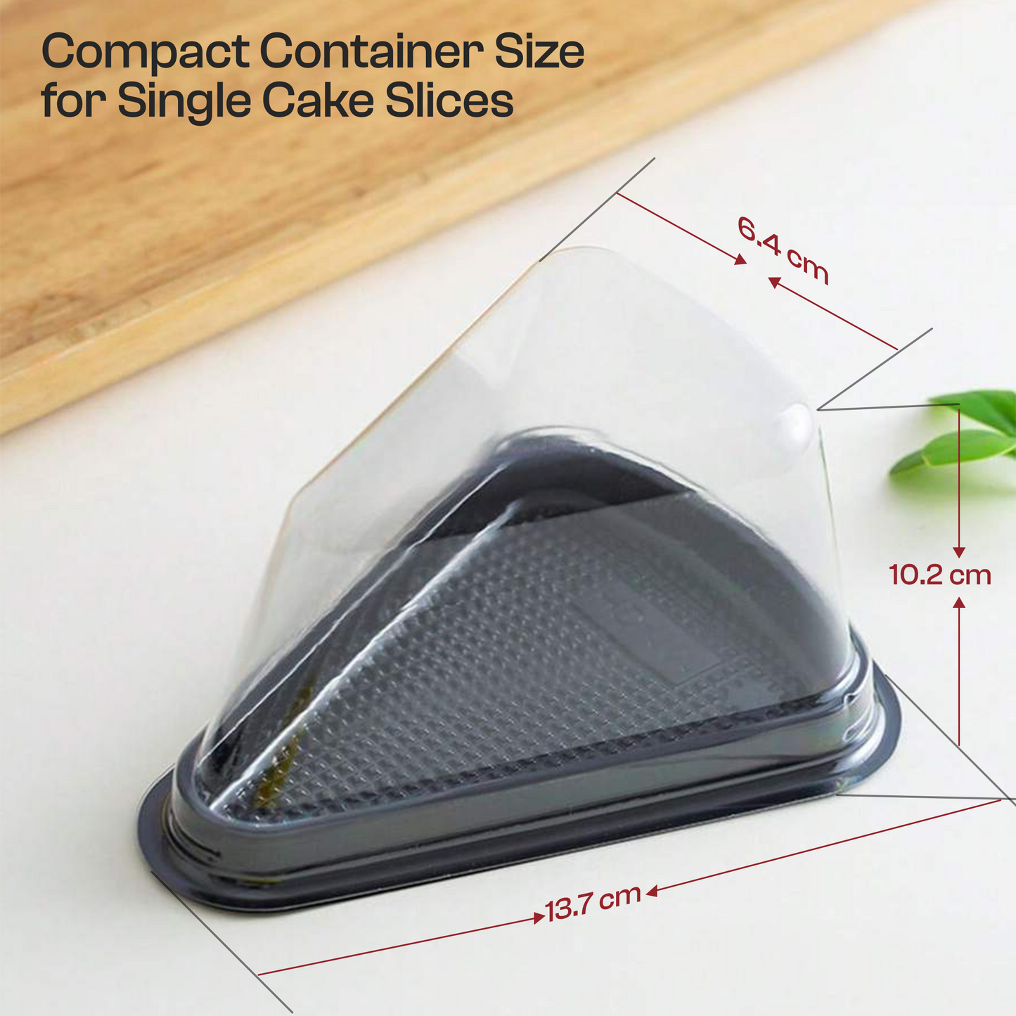 50 Pcs Clear Plastic Cake Slice Containers | Disposable Cheesecake Boxes with Lids | Single Slice Dessert Containers for Cheesecake, Pie, Tres Leches, Flan