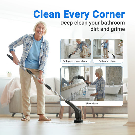 8-in-1 Electric Spin Brush – Powerful Rechargeable Bathroom Cleaner