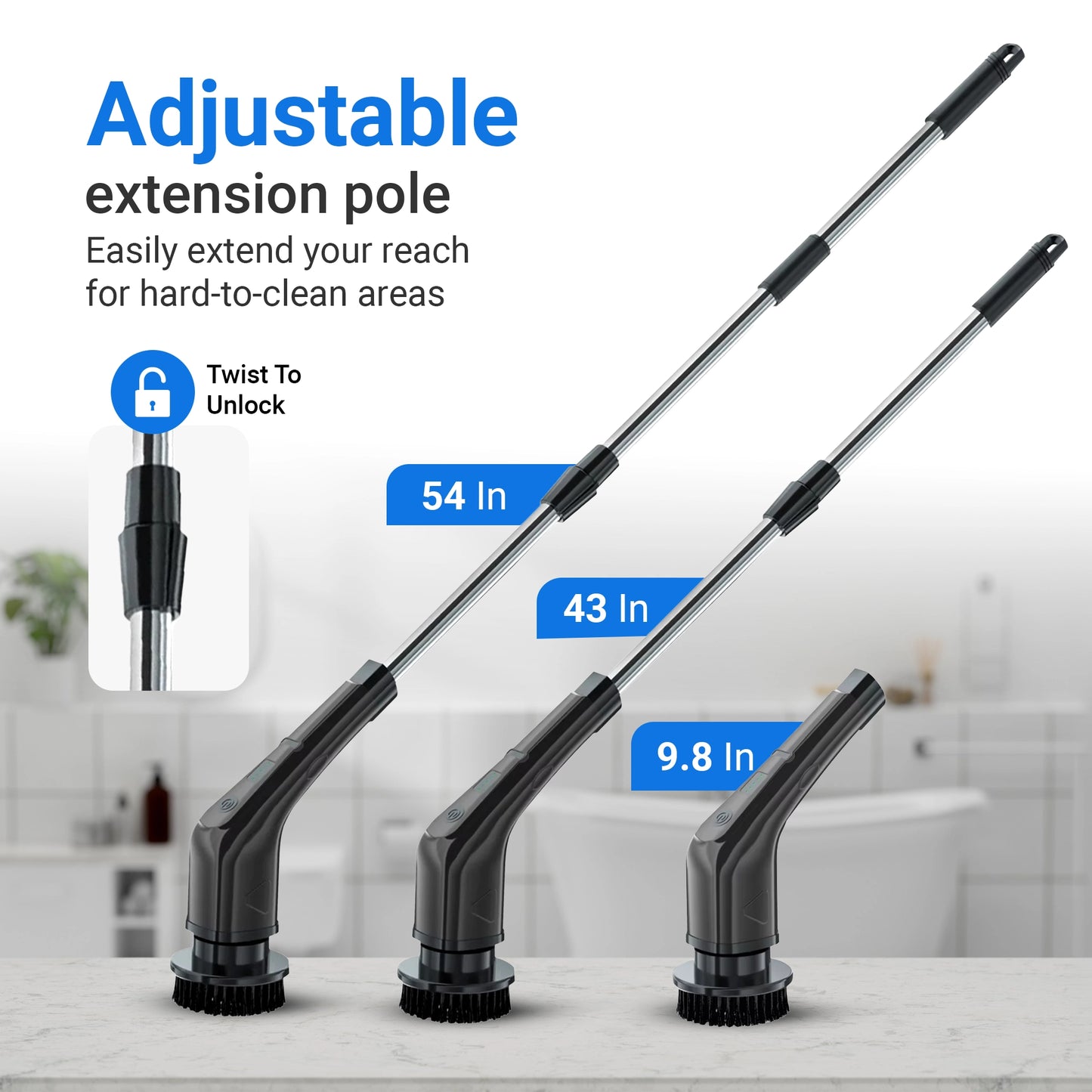 8-in-1 Electric Spin Brush – Powerful Rechargeable Bathroom Cleaner