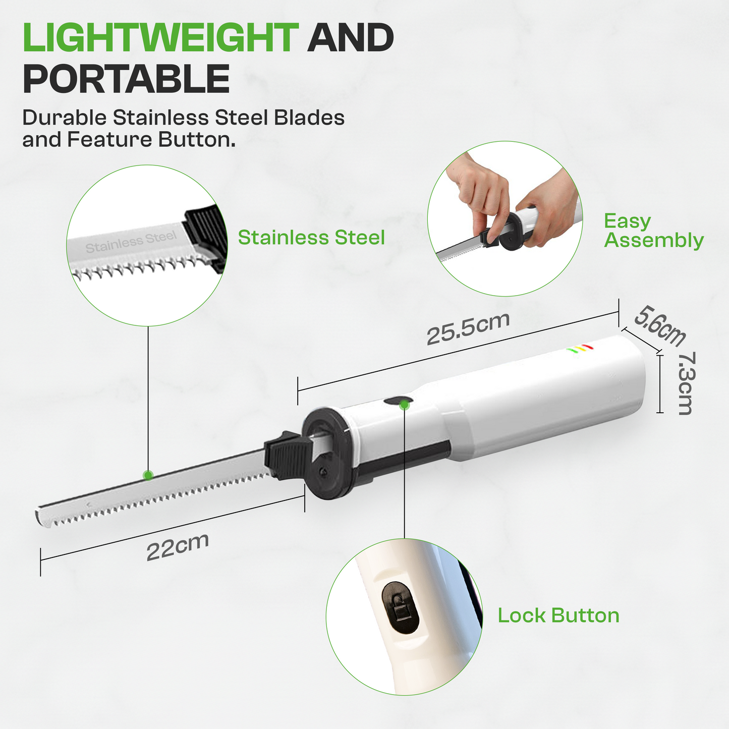 Rechargeable Cordless Knife for Quick Clean Cuts
