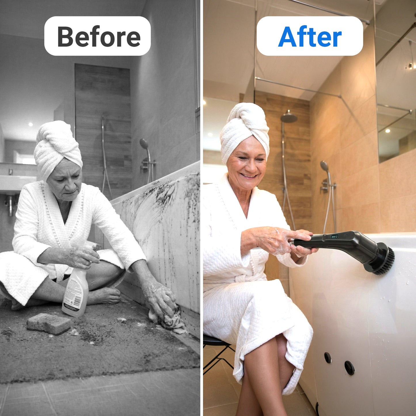 8-in-1 Electric Spin Brush – Powerful Rechargeable Bathroom Cleaner