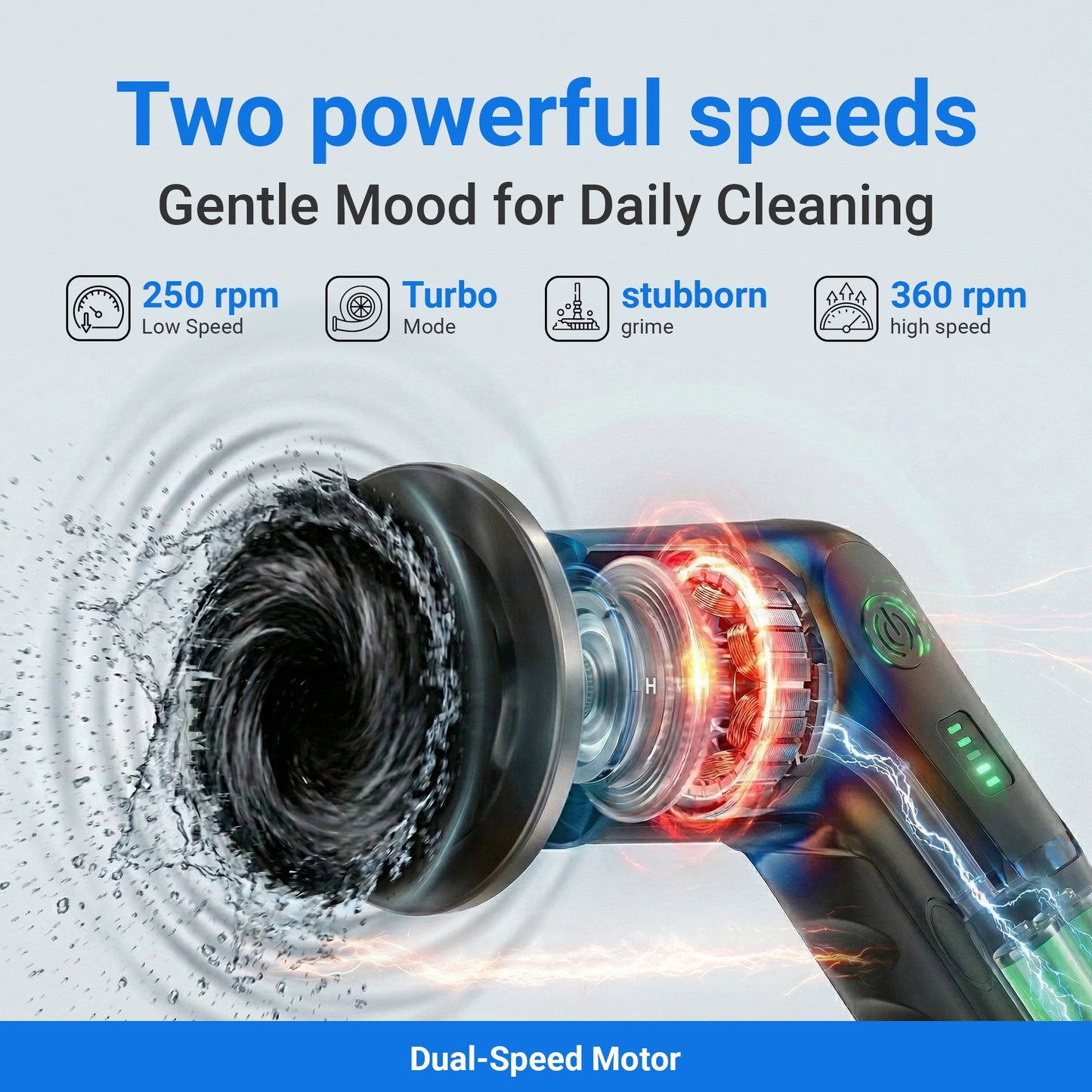 8-in-1 Electric Spin Brush – Powerful Rechargeable Bathroom Cleaner