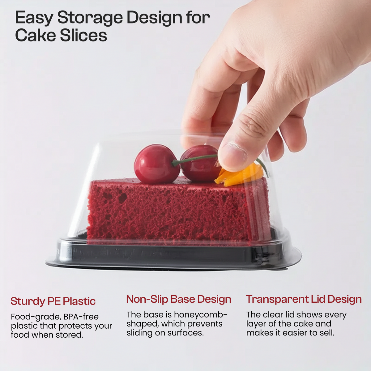 Slice Container Rectangle Buy 50 Pcs Clear Plastic Cake Slice Containers | Desserts, Pie, Flan ...