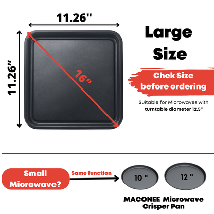 11" Microwave Bacon Tray | Large, Coated & Non-Stick | Crisp Bacon, Turkey, Pizza, Sausages & Fries | Dishwasher-Safe