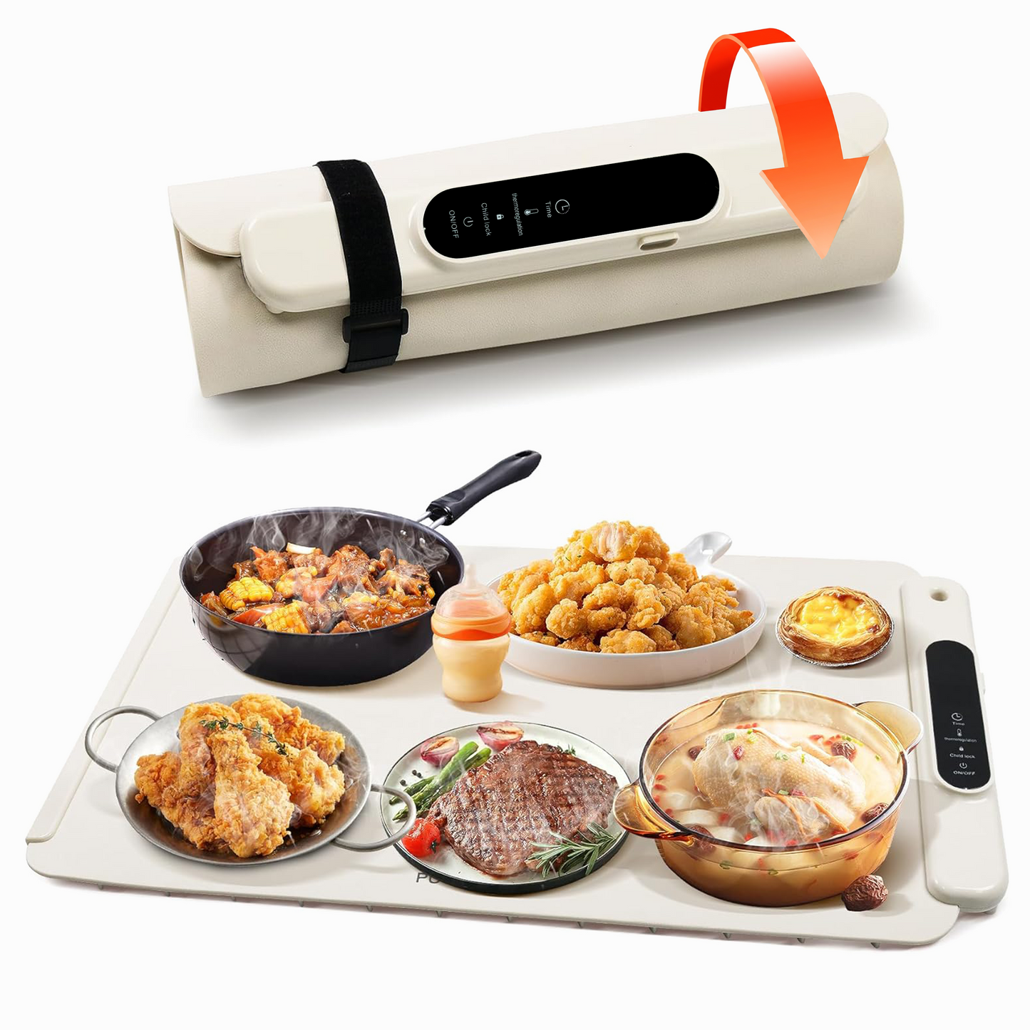 DoubleWave Rollable Electric Food Warming Mat