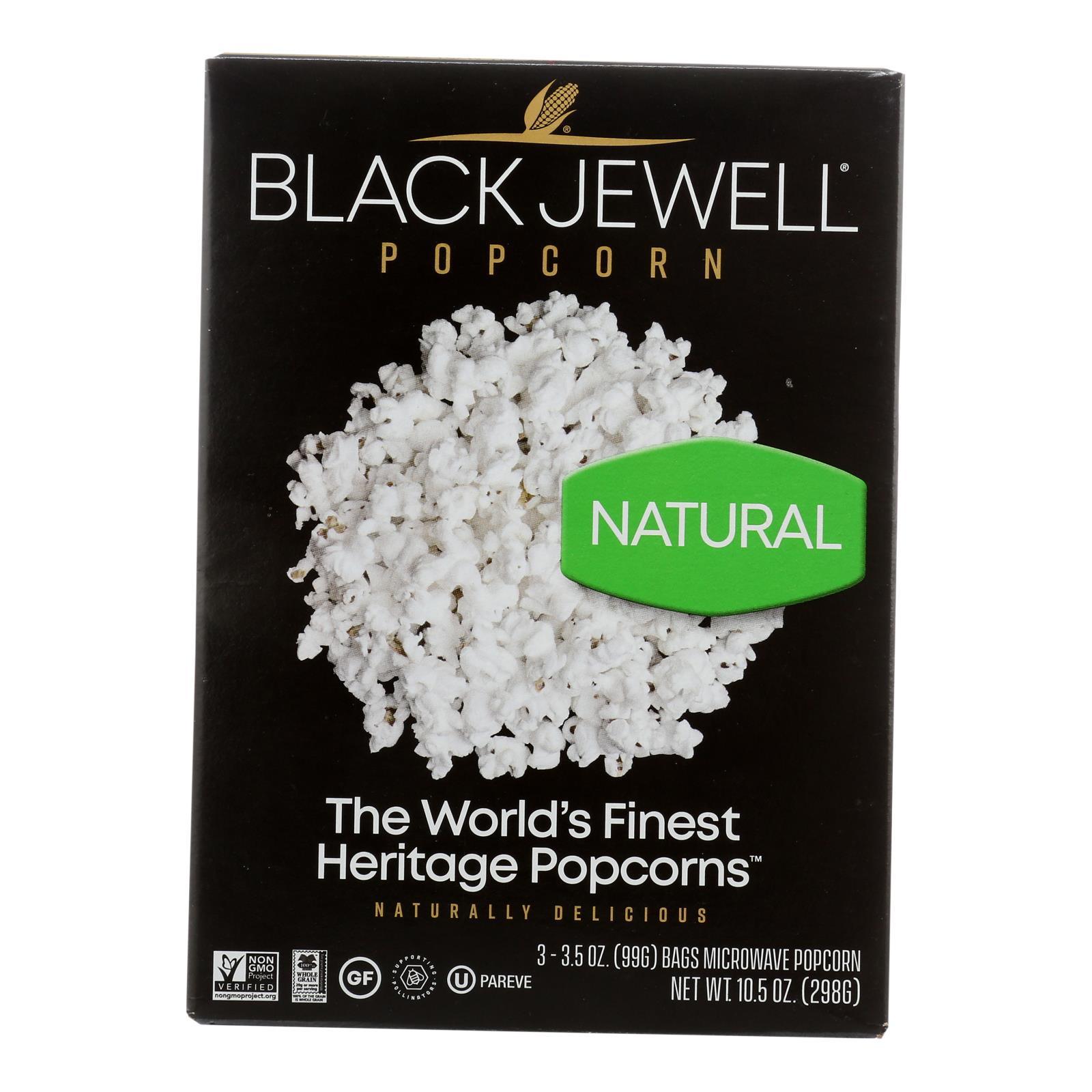 Black Jewell Microwave Popcorn - Natural - Case of 18 3.5 Oz. Bags