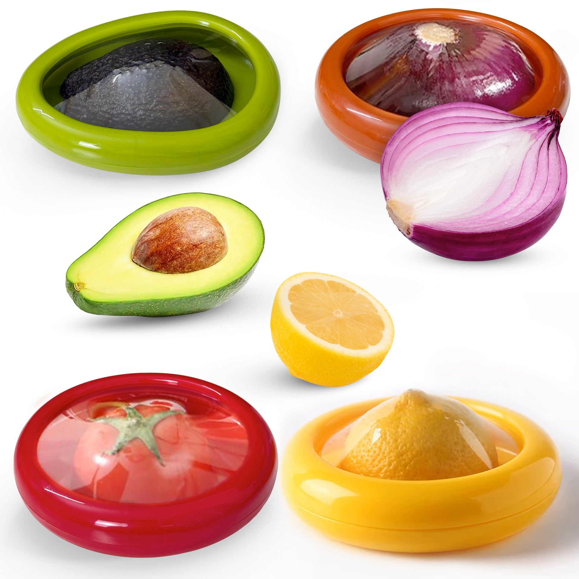 4er Set Silikon Obst-Gemse-Sparer  Frische Avocado Aufbewahrung & Zwiebel  Behlter Fr Den Khlschrank