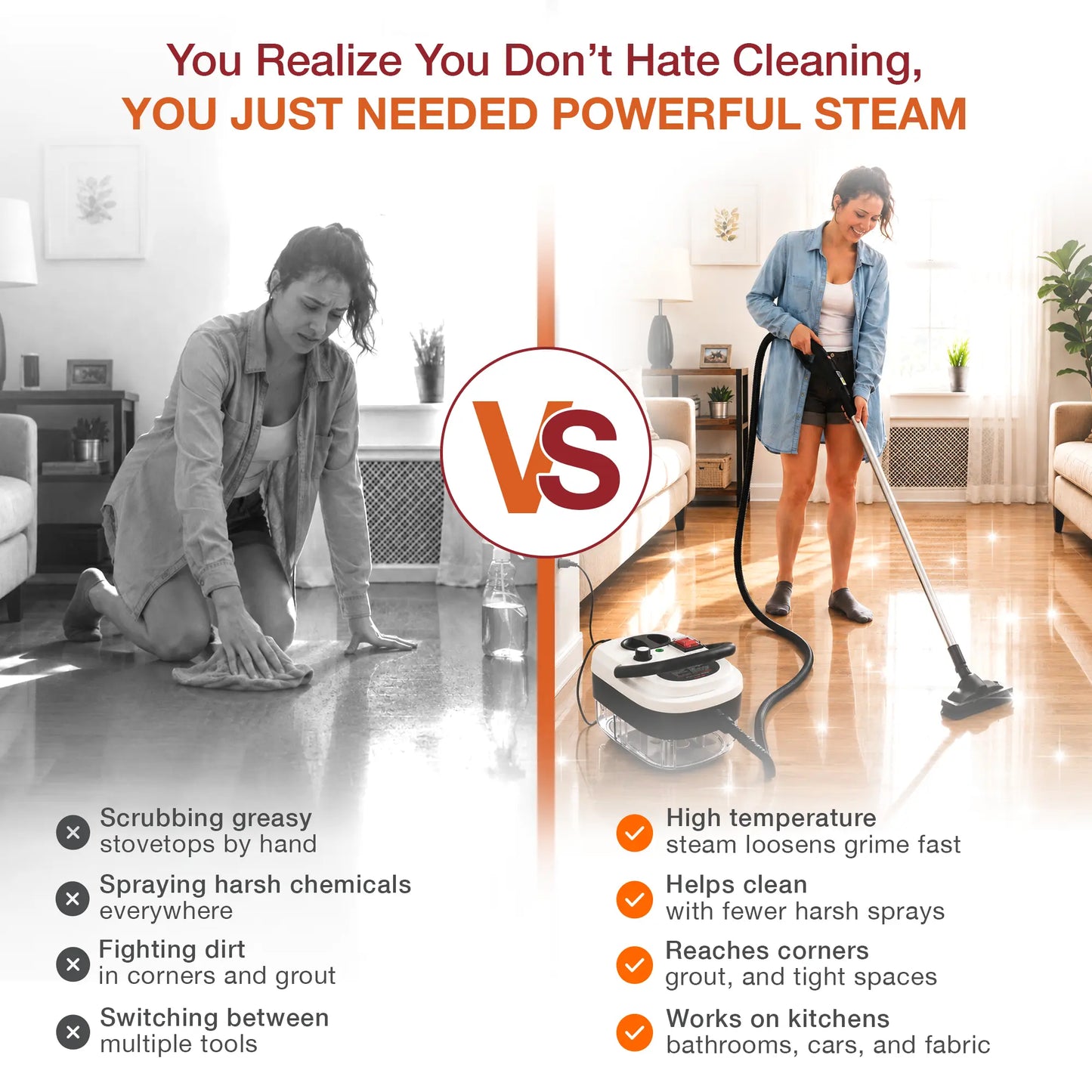 Portable High-Temperature Steam Cleaner For Deep Home Cleaning