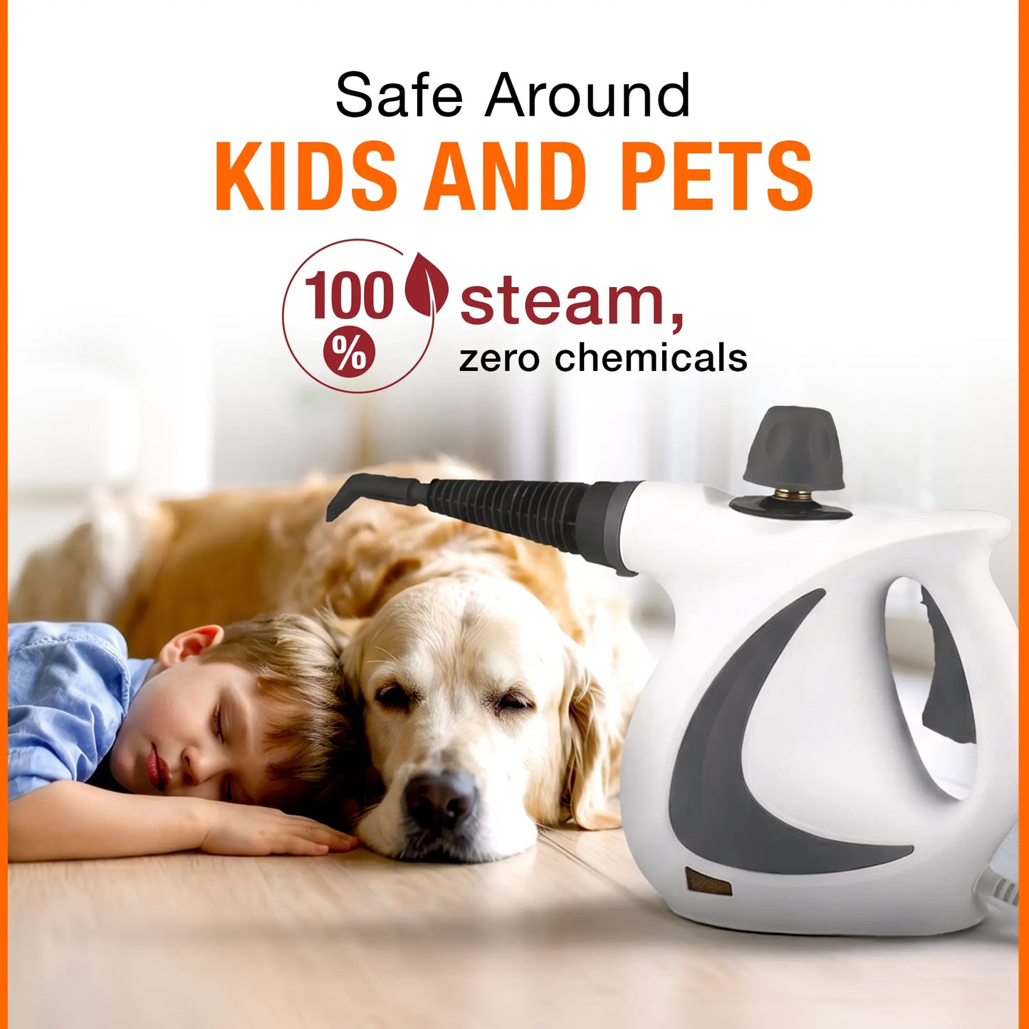 Handheld Steam Cleaner | Chemical-Free Multi-Surface Steamer (12-Piece Kit)