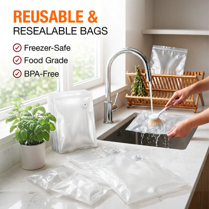 Portable USB Food Vacuum Sealer with 30 Free Bags