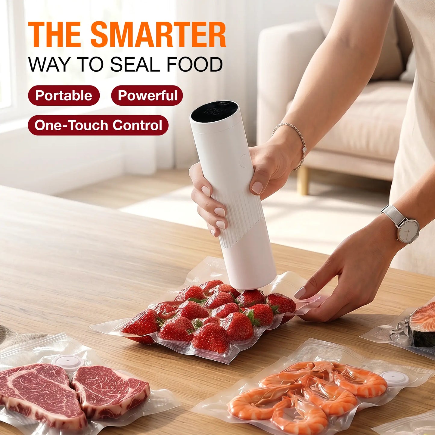 Portable USB Food Vacuum Sealer with 30 Free Bags
