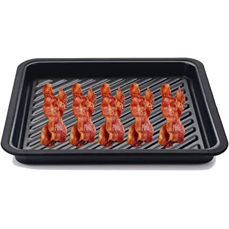 Bacon Tray Oven Plate Microwave Baking Pan Kitchen Bakeware Cooker
