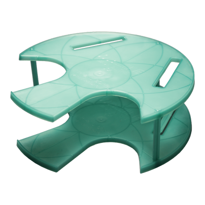 DoubleWave two tiered stand for microwaving two plates at the same time, original size in teal color
